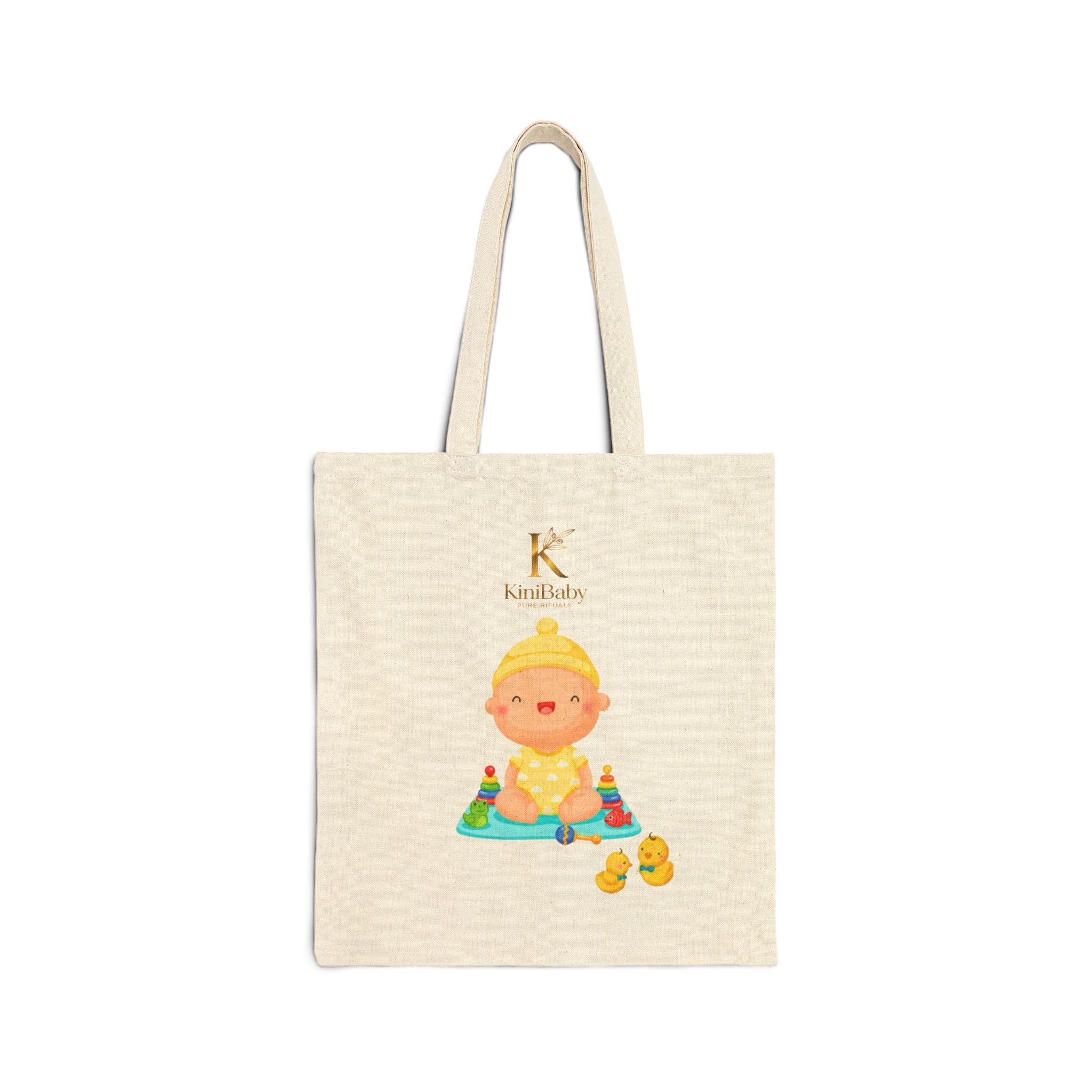 Kinibaby Canvas Cute Tote Bag | Eco-Friendly Nursery Gift
