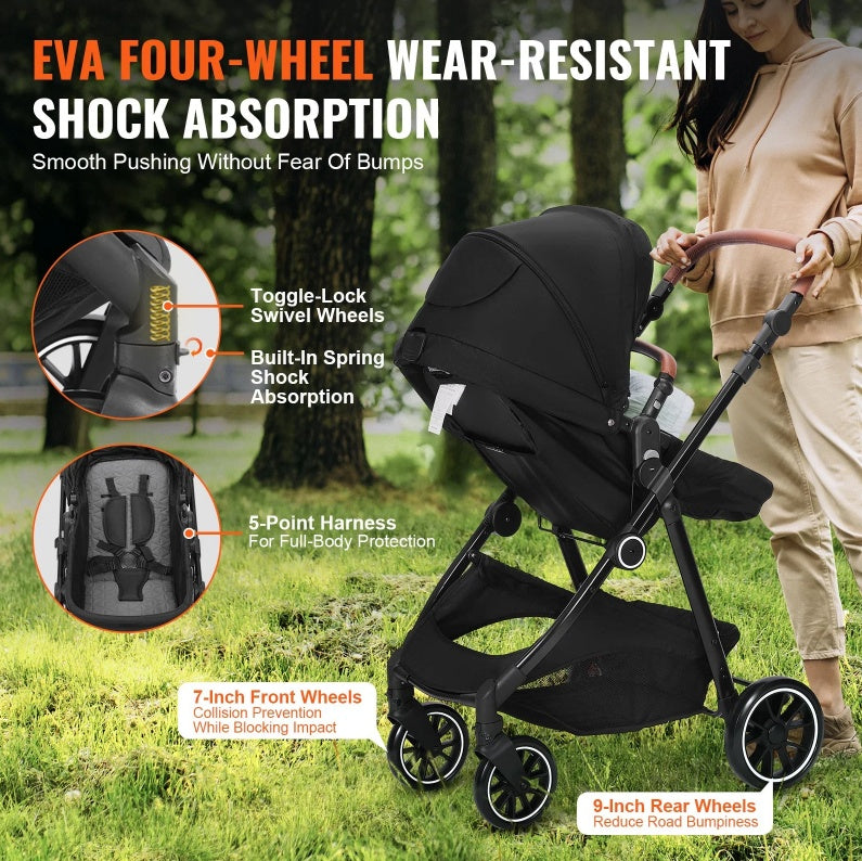 Standard Baby Stroller With Leg Cover And Mesh Net