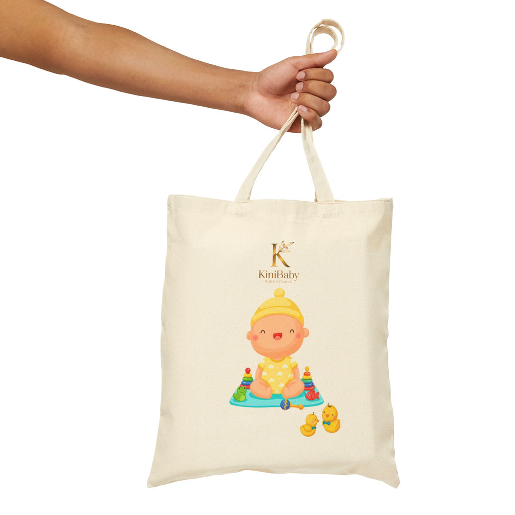 Kinibaby Canvas Cute Tote Bag | Eco-Friendly Nursery Gift