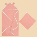 KiniBaby Muslin Hooded Towel & Washcloth Set