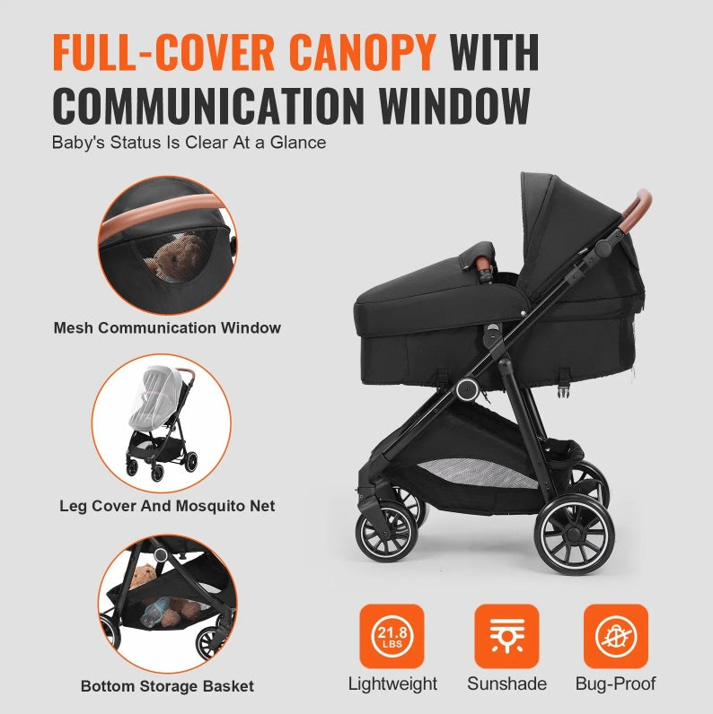 Standard Baby Stroller With Leg Cover And Mesh Net